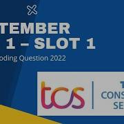TCS NQT Coding Question 2022 September Day 1 Slot 1