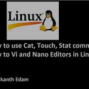 Linux Part 3 How To Use Cat Touch To Create Files And Use Vi Or Nano Editors In Linux