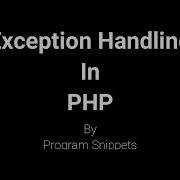 Exception Handling In PHP
