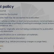 Open Access Journals Editorial Processes And Business Models