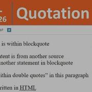 HTML Tutorial 26 Quotation And Citation Elements In HTML