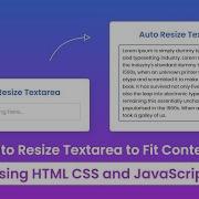 How To Auto Resize Textarea Using HTML CSS JavaScript
