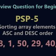 PSP 5 How To Sort Array Element Without Using Function Sorting ASC And DESC