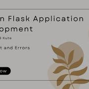 Flask Application Development 13 Redirect And Errors