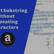Longest Substring Without Repeating Characters Amazon Coding Interview Question