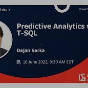 Predictive Analytics With T SQL By Dejan Sarka