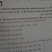 Example 2 Chapter 7 Matrix Of A Linear Transformation Linear Algebra BSc 6th Sem L Yogeshwar Sir