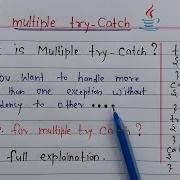 Multiple Try Catch Block In Java Learn Coding
