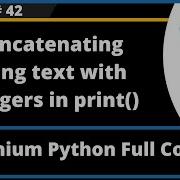 Concatenating String Text With Integers In Python Print Statements Selenium Python Session 42