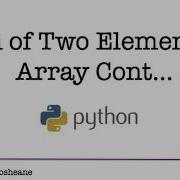Python Sum Of Two Elements In Array 2