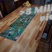 Circuit Boards With Lights In Epoxy In A Table