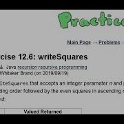 Java Practice It Exercise 12 6 WriteSquares Recursion Recursive Training