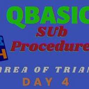 Area Of Triangle Using SUB Procedure Day 4