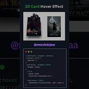 WOW 3D Card Hover Effect With Just HTML CSS Must Try UI Project Shorts