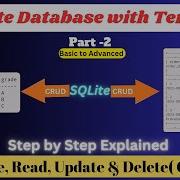 CRUD In SQLite Database With Termux Create Read Update Delete In Sqlite Tutorial Part 2