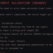 Ep 18 Input Validation With Joi Js Part 1