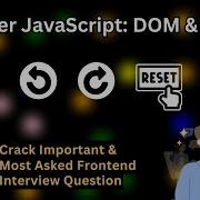 JavaScript DOM Mastery Implement Undo Redo Reset Features For Frontend Interviews