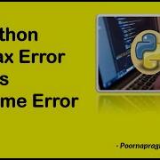 Syntax Error V S Runtime Error In Python Programming