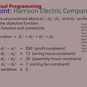 Lecture 05 12 Multiple Goal Programming