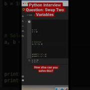 Python Interview Question Swap Two Variables Programming Code