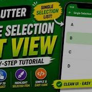 FLUTTER ANDROID LIST VIEW SINGLE ITEM SELECTION TUTORIAL