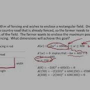 MCV4U Examples 5 And 6 From 3 020 Optimization Farmer S Fence