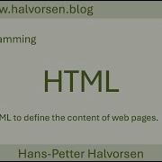 Web Programming HTML