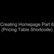 Creating Homepage Part 8 Pricing Table Shortcode