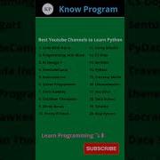 Best Youtube Channels To Learn Python Shorts Python Knowprogram