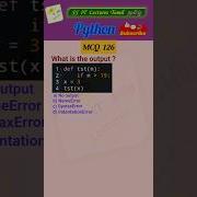 Python MCQ 126 Function Test Your Skills Python Pythonprogramming Pythoninterview Shorts Trending