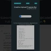 Creative Upload Progress Bar Using HTML CSS Webdevelopment Webcoding Htmlcss Shorts