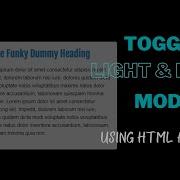 Light Dark Mode Toggle Button Using HTML And CSS No JS Required
