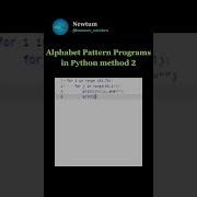 Alphabet Pattern Programs In Python Method 2 Newtum Python Elearning Coding