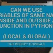 Can Python Local Global Variables In Function Have The Same Name Python Tutorials Learn Python