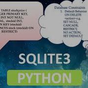 Python SQLITE3 Referential Integrity Delete Records With CASCADE RESTRICT SET NULL DEFAULT Part7