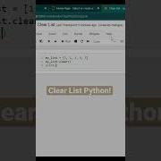 Clear List In Python EASY SOLUTION Shorts Python Programming Coding