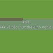 XML C2009I Bài 6 CDATA Và Các Thực Thể định Nghĩa Sẵn
