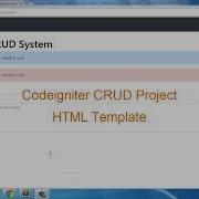 Codeigniter CRUD Project Bootstrap 4 Cutting HTML Template Part 3