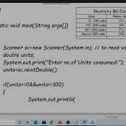2 1 6 Electricity Bill Calculation Program In Java Using Else If Ladder In TELUGU