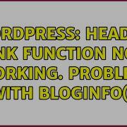 Wordpress Header Link Function Not Working Problem With Bloginfo