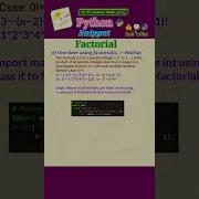 Python Program Factorial Of A Number Code Snippet Pythonprogramming Pythoncoding Shorts Trending