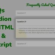 Responsive FAQs Accordion UI Design HTML CSS JavaScript