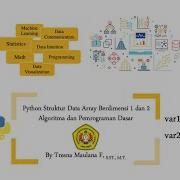 Day 9 Python Struktur Data Array Array Berdimensi 2 Part C