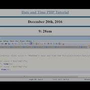 PHP Tutorial Of Date And Time