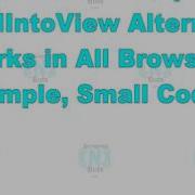 Javascript ScrollIntoView Code Alternative 100 JS No JQuery Works All Browsers