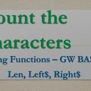 Program To Count The Characters From String GW BASIC Programming Tutorials
