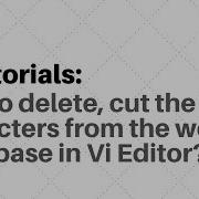 VI Basics How To Delete Cut The Characters From The Word Code Base In Vi Editor