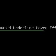 Animated Underline Hover Effect HTML CSS