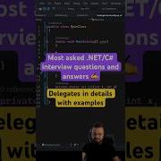 What Are Delegates In C Most Asked NET Interview Questions Shorts Coding Csharp Dotnet