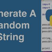 Generate A Random String Python Example